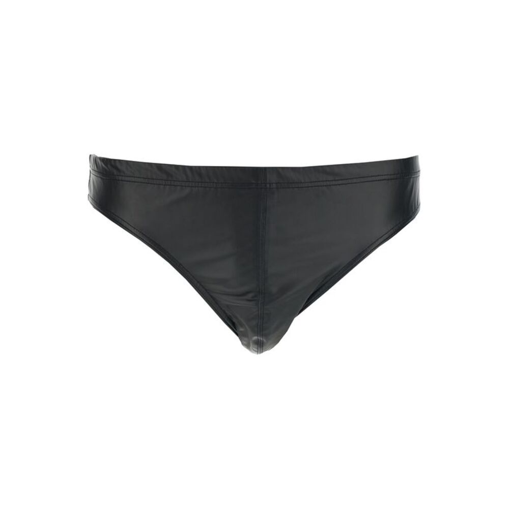 Tom Ford Men Brief 'Faux Leather' Black With Laminated Jersey Detail For Men
